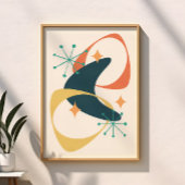 Retro Mid Century Modern Atomic Age Abstract Perfect Poster