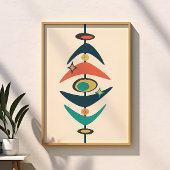 Retro Mid Century Modern Atomic Age Abstract Poster