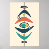 Retro Mid Century Modern Atomic Age Abstract Poster (Voorkant)
