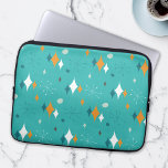 Retro Mid Century Modern Atomic Starburst Blauwgro Laptop Sleeve<br><div class="desc">Dit abstracte retro-ontwerp combineert een middeneeuws starburst en moderne vormen en weerspiegelt retro  vibes. Ideaal voor mensen die van de retro en  esthesie houden.</div>