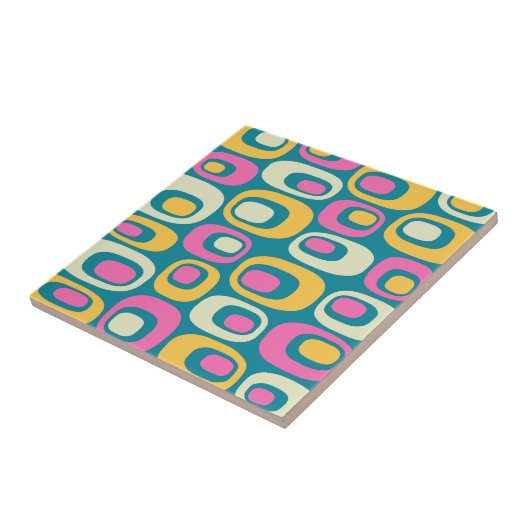 Retro Mid Century Modern atoompatroon Tegeltje (Zijkant)