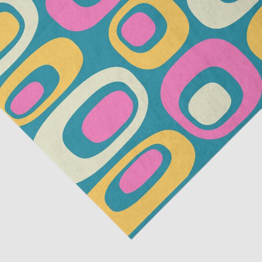 Retro Mid Century Modern atoompatroon Tissuepapier (Detail)