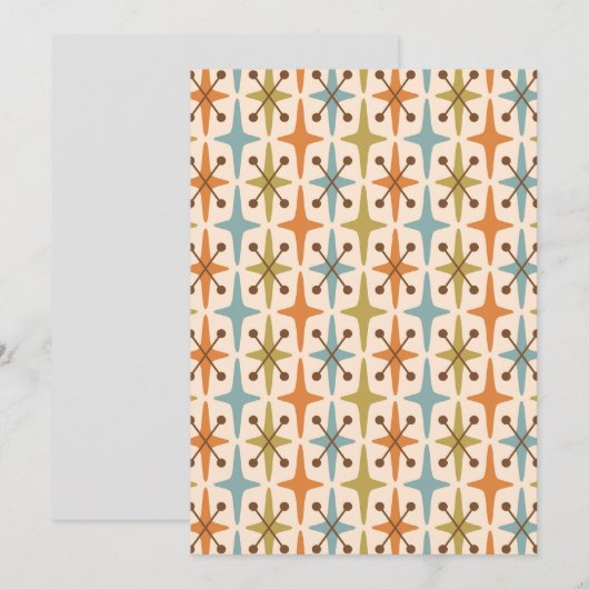 Retro Mid Century modern atoomtijdspatroon Kaart (Voorkant / Achterkant)