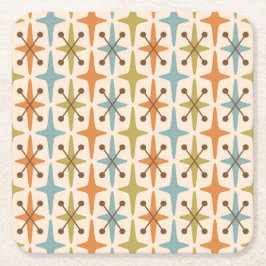 Retro Mid Century modern atoomtijdspatroon Kartonnen Onderzetters
