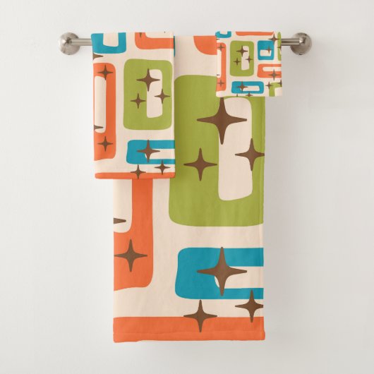 Retro Mid Century Modern Bad Handdoek (Insitu)