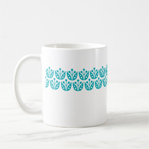 Retro Mid Century modern bloemmotief Koffiemok