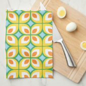 Retro Mid Century modern bloemmotief Theedoek (Quarter Fold)