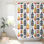 Retro Mid Century Modern Botanisch Abstract Douchegordijn