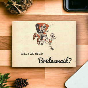 Retro Mid Century Modern Bridesmaid Card Kaart