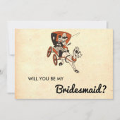 Retro Mid Century Modern Bridesmaid Card Kaart (Voorkant)