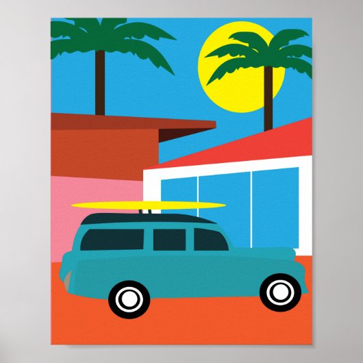 Retro Mid-Century Modern California Print (Voorkant)