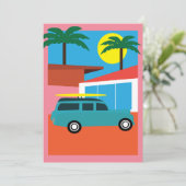 Retro Mid-Century Modern California Print Kaart (Staand voorkant)