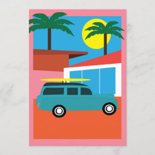 Retro Mid-Century Modern California Print Kaart