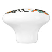 Retro Mid Century Modern Cat Ruimteschip Keramische Knop (Zijkant)