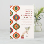 Retro Mid-Century Modern | Christmas Birthday Kaart (Staand voorkant)