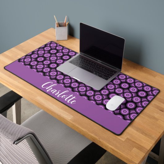 Retro mid century modern cirkel naam monogram bureaumat (Kantoor 2)
