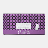 Retro mid century modern cirkel naam monogram bureaumat (Keyboard & Muis)