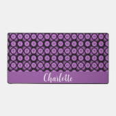 Retro mid century modern cirkel naam monogram bureaumat (Voorkant)