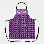 Retro mid century modern cirkel naam monogram schort (Voorkant)