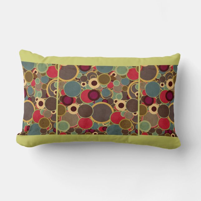 Retro, Mid-Century Modern Cirkels Kussen (Voorkant)