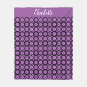 Retro mid century modern cirkels naam monogram fleece deken (Voorkant)