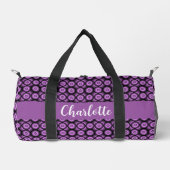 Retro mid century modern cirkels naam monogram plunjezak (Voorkant)