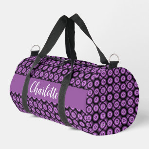 Retro mid century modern cirkels naam monogram plunjezak