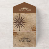  Retro Mid Century Modern Classic Wedding All In One Uitnodiging (Buitenkant)