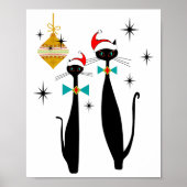 Retro Mid Century Modern Cool Cat Christmas Poster (Voorkant)