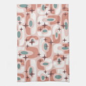 Retro Mid Century Modern Cosmic Abstract Pattern Theedoek (Verticaal)