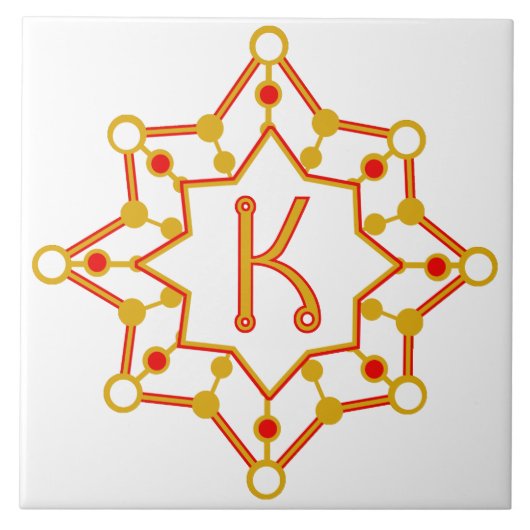 Retro Mid-Century Modern Design gepersonaliseerd Tegeltje (Voorkant)