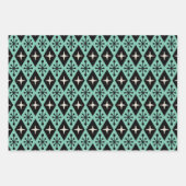 Retro Mid Century Modern Diamant Starburst Patroon Inpakpapier Vel (Voorkant 2)