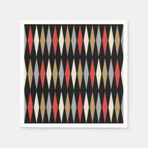 Retro Mid Century Modern Diamanten Patroon Servet
