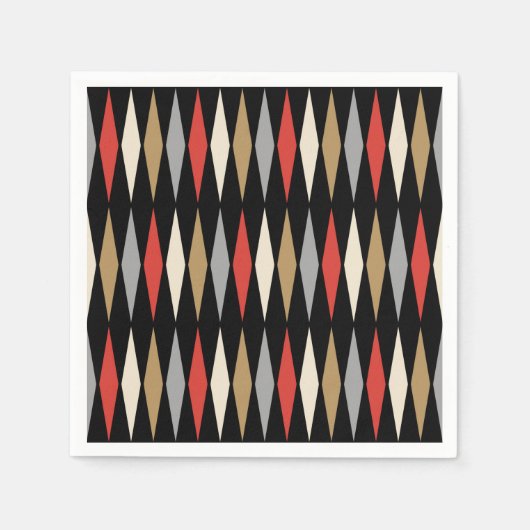 Retro Mid Century Modern Diamanten Patroon Servet (Voorkant)