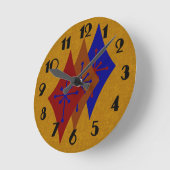 Retro Mid-Century Modern Diamond Starburst Gold Ronde Klok (Hoek)