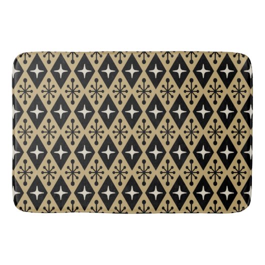 Retro Mid Century Modern Diamond Starburst Pattern Badmat (Voorkant)