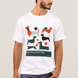 Retro Mid-Century Modern Dogs 50s 60s Style abstra T-shirt