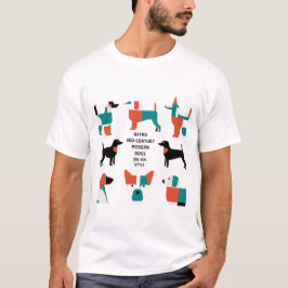 Retro Mid-Century Modern Dogs 50s 60s Style abstra T-shirt