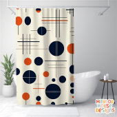 Retro Mid Century Modern Douchegordijn