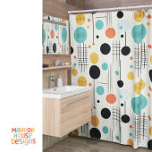 Retro Mid Century Modern Douchegordijn