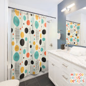 Retro Mid Century Modern Douchegordijn