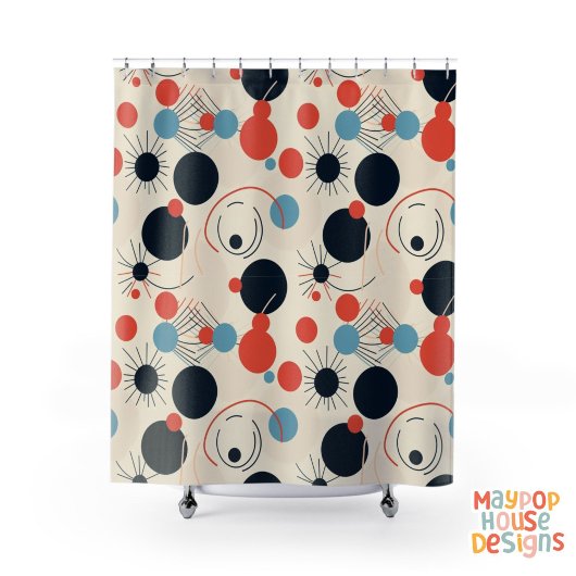 Retro Mid Century Modern Douchegordijn