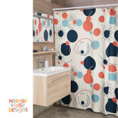 Retro Mid Century Modern Douchegordijn