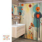 Retro Mid Century Modern Douchegordijn