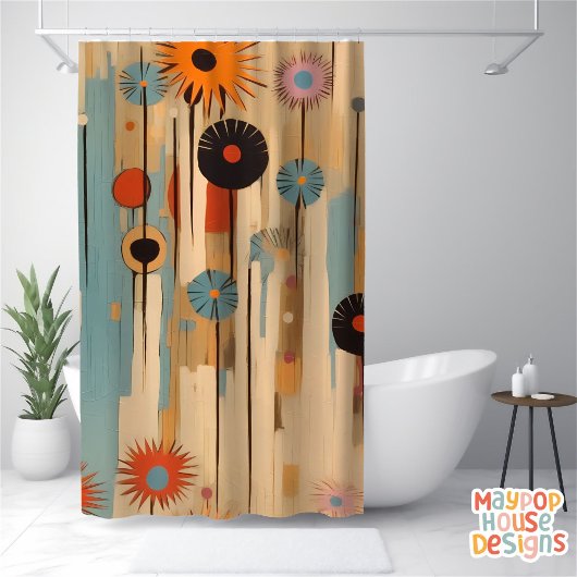 Retro Mid Century Modern Douchegordijn