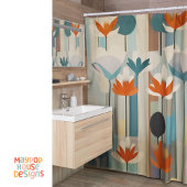 Retro Mid Century Modern Douchegordijn