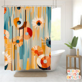 Retro Mid Century Modern Douchegordijn