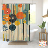 Retro Mid Century Modern Douchegordijn