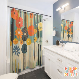 Retro Mid Century Modern Douchegordijn