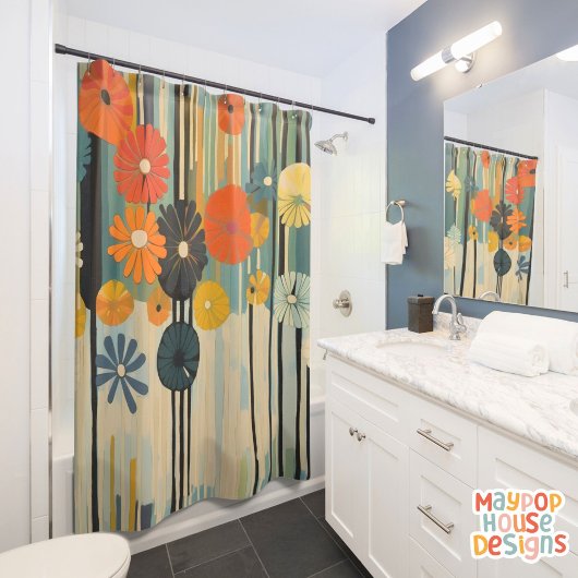 Retro Mid Century Modern Douchegordijn